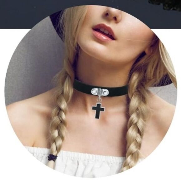 Lot of 2 | NWT black faux leather o-ring chokers - Picture 4 of 9